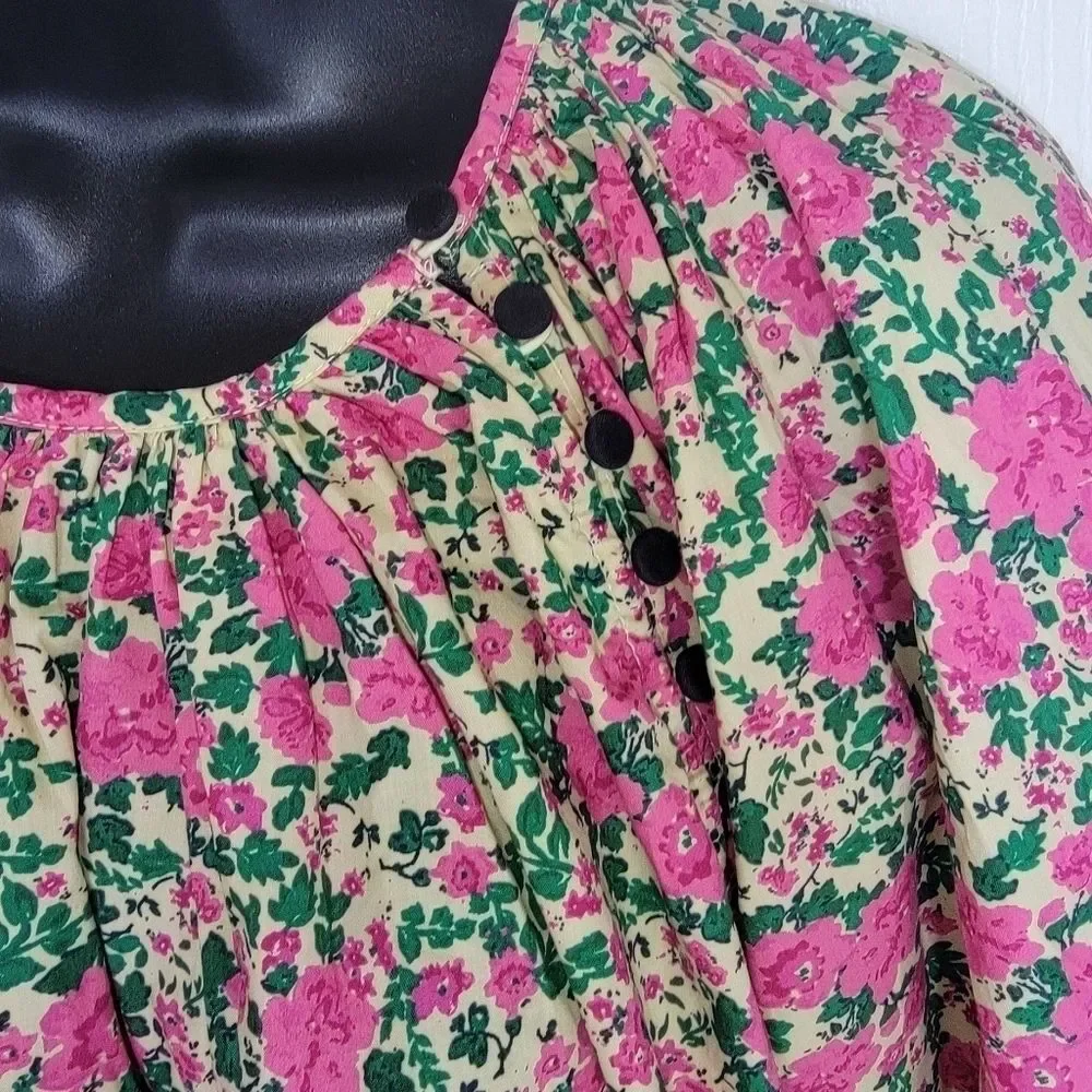 Zara Bloom into style floral long sleeve crop top size Xs